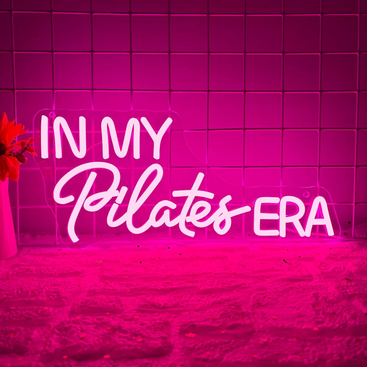 Home Gym Neon Sign - インマイピラテス時代ネオンサイン調光可能LEDライト、ピラティススタジオ、ヨガジム、ワークアウトルーム、ホームフィットネステーマパーティー、ウォールアートデコレーション用