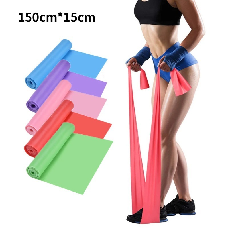 Home Gym Routine - 天然ラテックス製レジスタンスバンド、ヨガ、ピラティス、ホームジム、フィットネストレーニング用の伸縮性エクササイズバンド