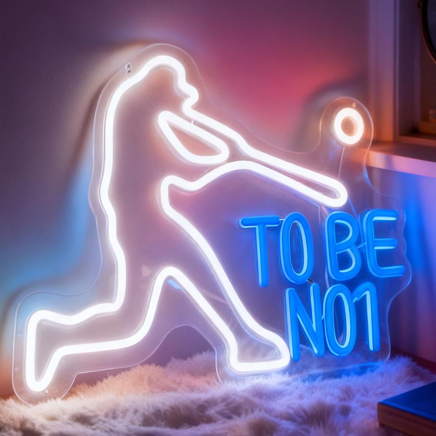 Home Gym Neon Sign - To Be No1 ネオンサイン USB調光式LEDライト 家庭用ジム