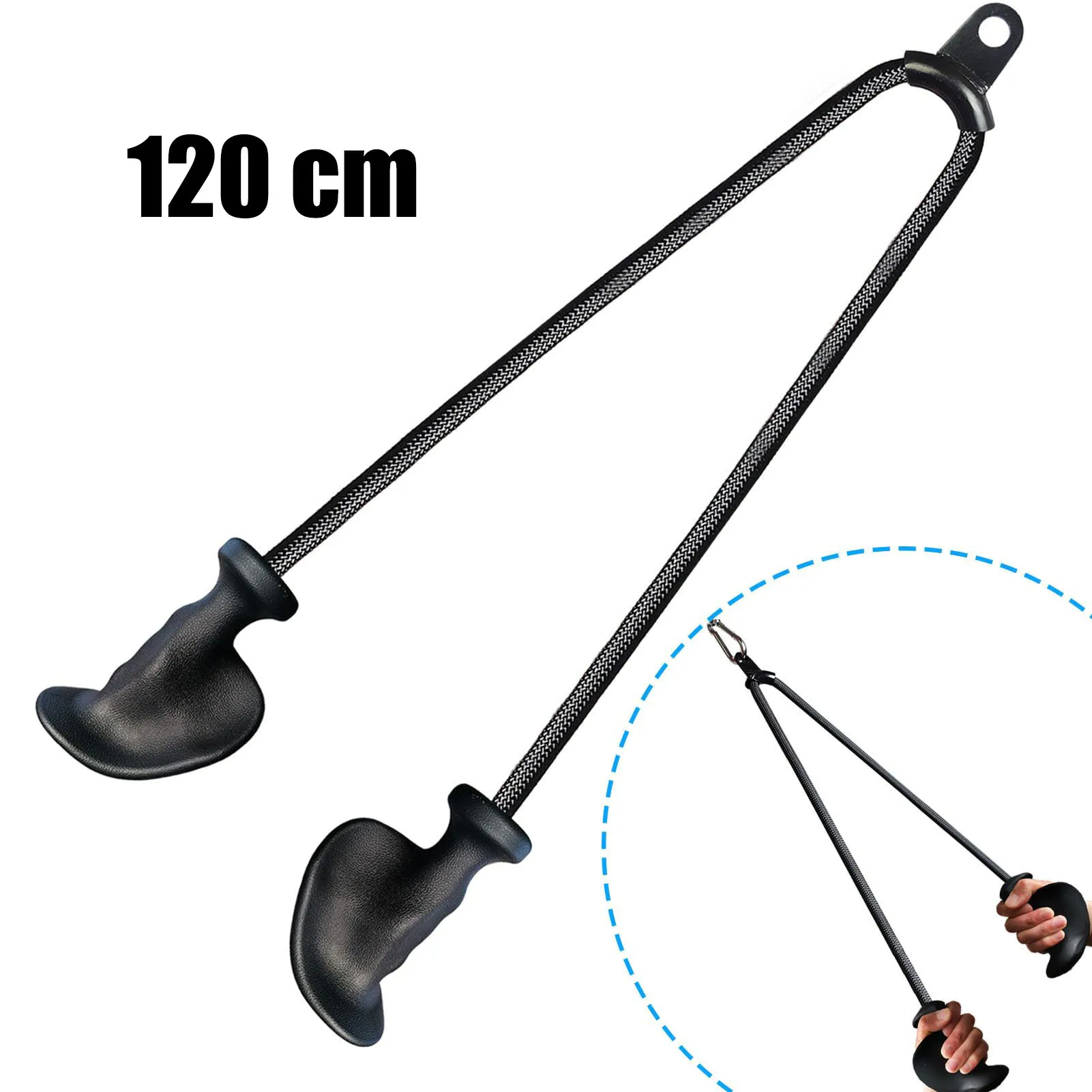 Lat Pulldown Cable - 人間工学に基づいた三頭筋ロープ、グリップしやすい、滑り止め、頑丈なプルダウンハンドル、DIYプーリーケーブルアタッチメント、アップグレードされた天然ゴム