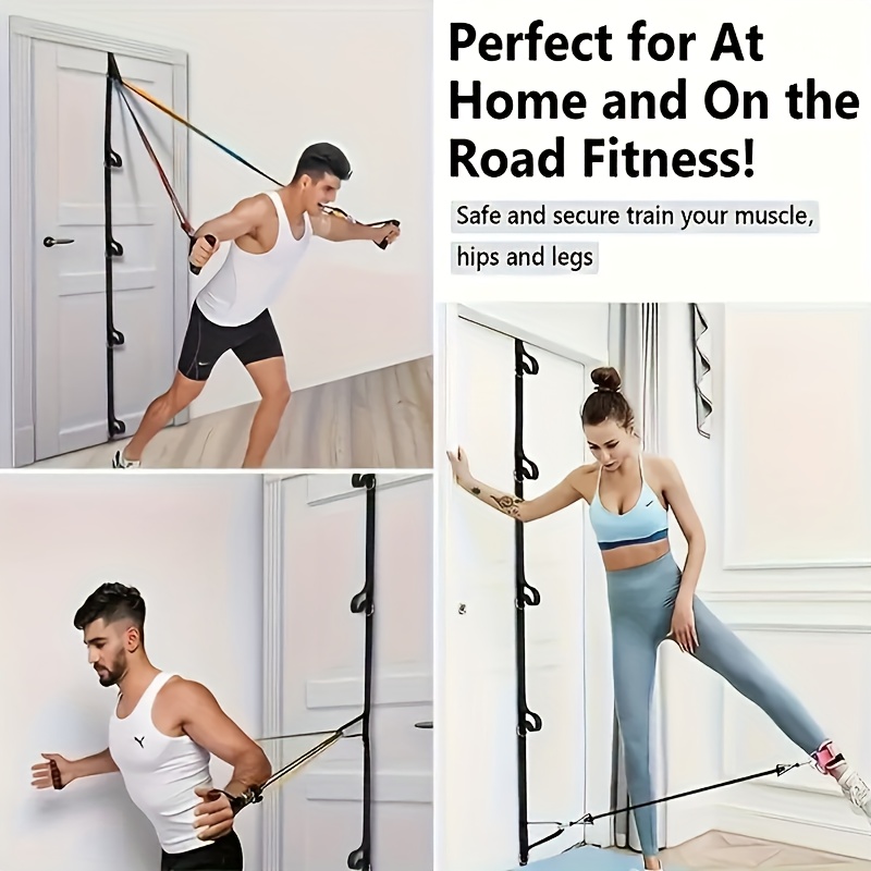 All In One Gym Home Equipment - 1個のヘビーデューティーサスペンショントレーナーシステム（5ループの抵抗バンド付き）- 筋力トレーニングのためのオールインワンホームジム機器