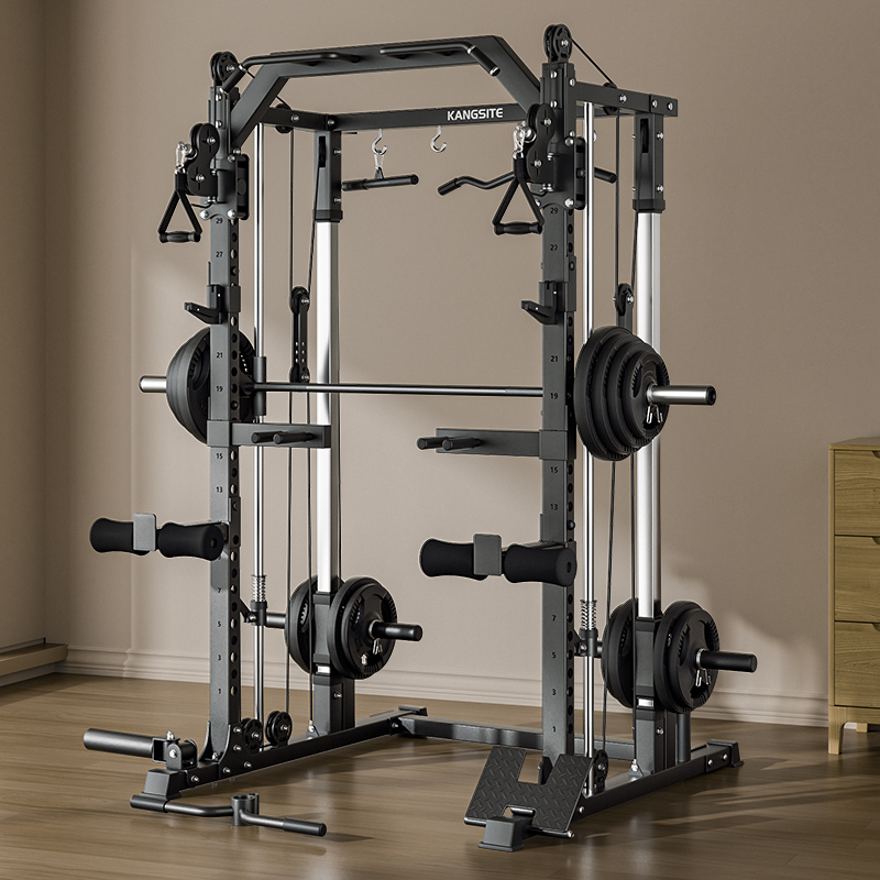 All In One Gym Home Equipment - プロ仕様のオールインワン・スミスマシン。多機能トレーニングマシンで、自宅での筋力トレーニングに最適なパワーラック。