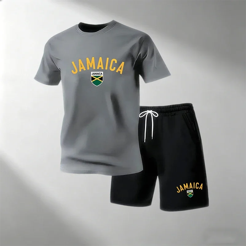 ジャマイカ サマーカジュアルTシャツセット メンズ Oネック - Home Gym Yoga のレビューと価格