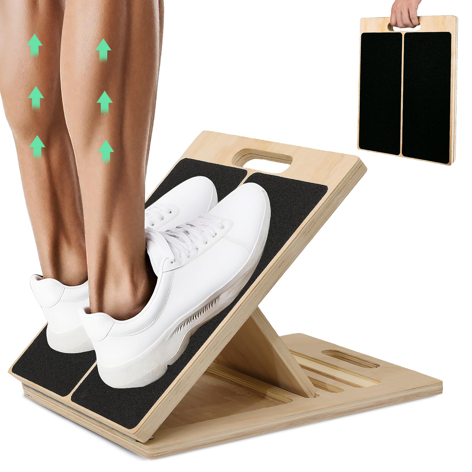2-in-1 木製バランスボード＆ふくらはぎストレッチャー傾 - Leg Home Gym Workout のレビューと価格