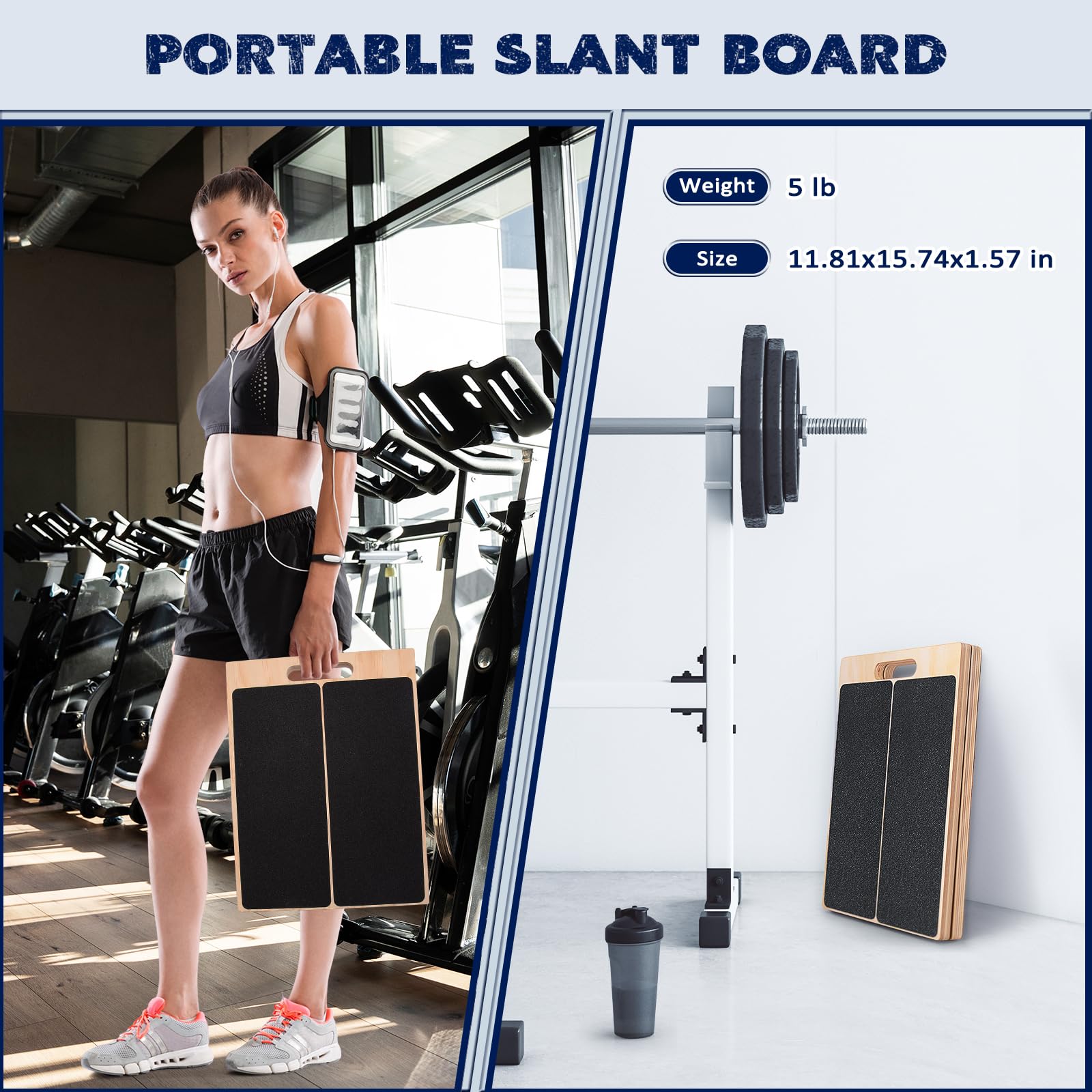 2-in-1 木製バランスボード＆ふくらはぎストレッチャー傾 - Leg Home Gym Workout のレビューと価格