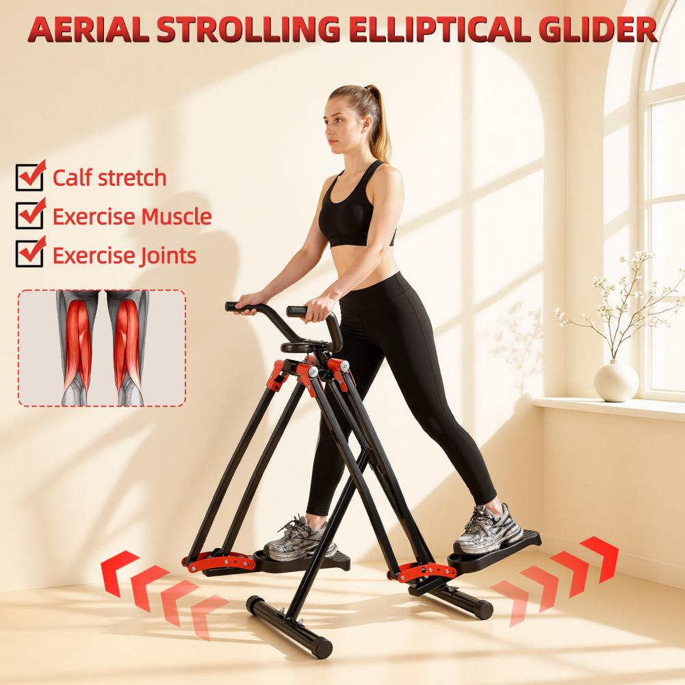 家庭用エアウォークエクササイズマシン、折りたたみ式エリプティ - Leg Home Gym Workout のレビューと価格