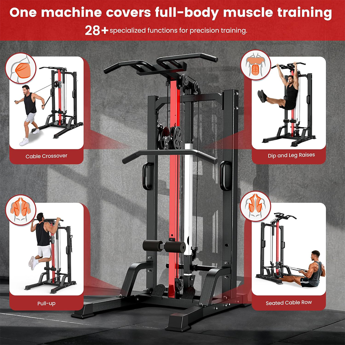 Poobooホームジムマシン - ハイ/ロープーリーシステム - Leg Home Gym Workout のレビューと価格