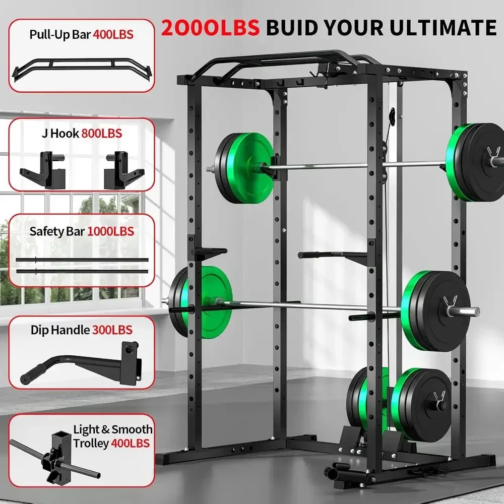 2000ポンド耐荷重パワーラック（ラットプルダウン、多機能ケ - Lat Pulldown Cable のレビューと価格