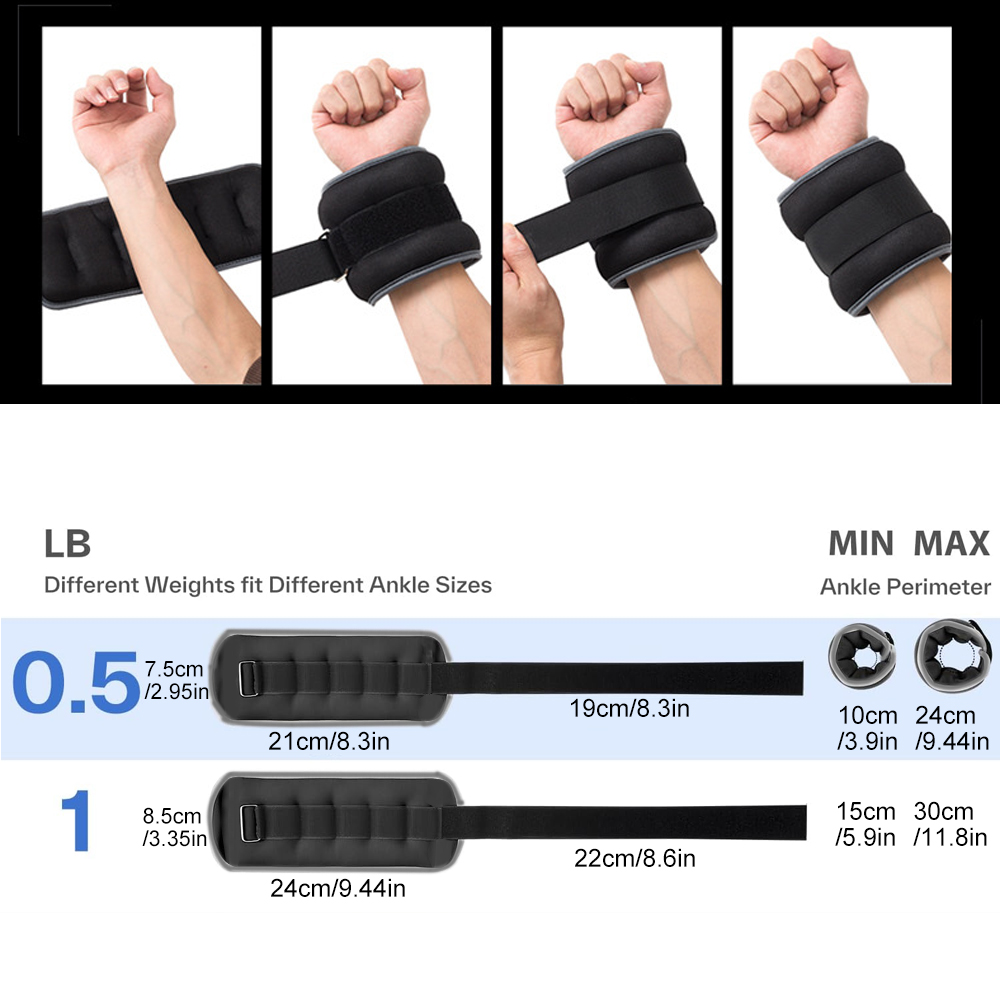 1ペアのリストウェイト、女性男性用足首ウェイト、調節可能なリ - Home Gym Routine のレビューと価格