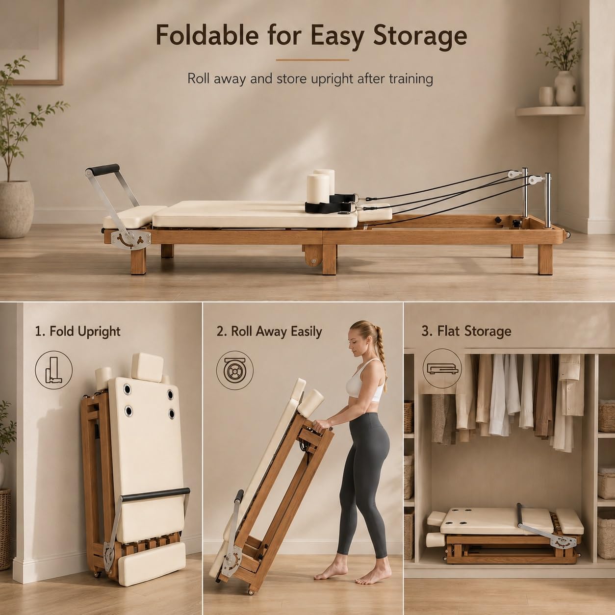 折りたたみ式ピラティスリフォーマー、ホームジム用全身フィット - Leg Home Gym Workout のレビューと価格