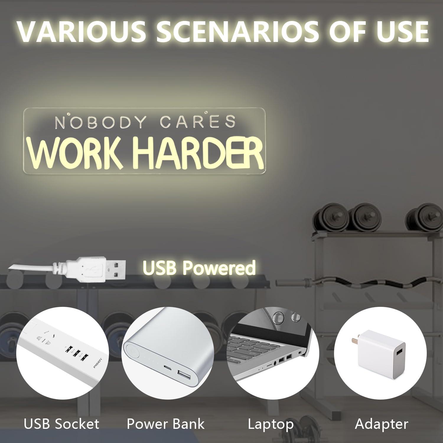 「誰も気にしないから、もっと頑張ろう」ネオンサイン LEDラ - Home Gym Neon Sign のレビューと価格