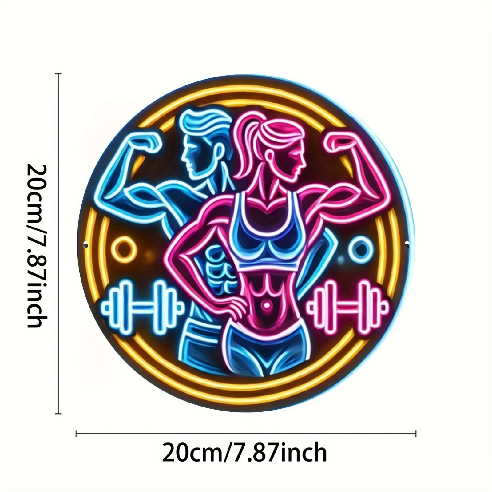 2D メタルサインフィットネスジムネオンサイン男性女性ボディ - Home Gym Neon Sign のレビューと価格