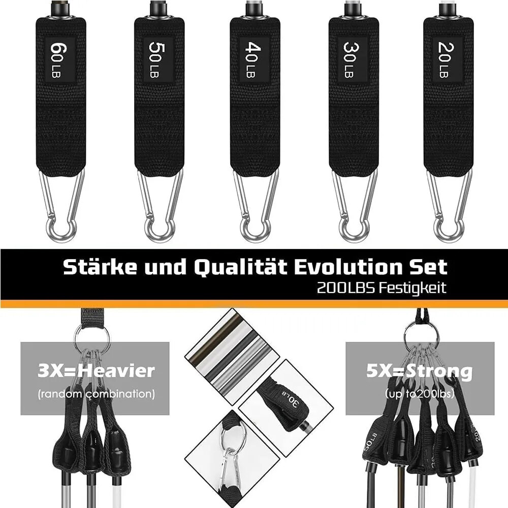 レジスタンスバンドセット。男性・女性向けのトレーニング用。筋 - Home Gym Equipment Set のレビューと価格