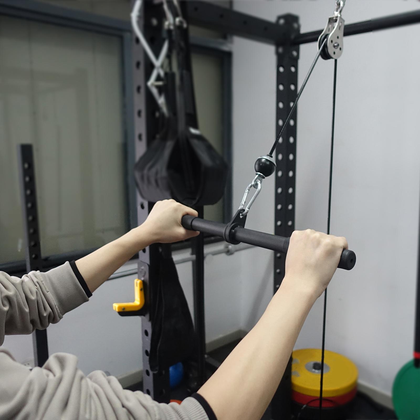 回転式ストレートバーラットハイプルダウンバーケーブル滑り止め - Lat Pulldown Cable のレビューと価格