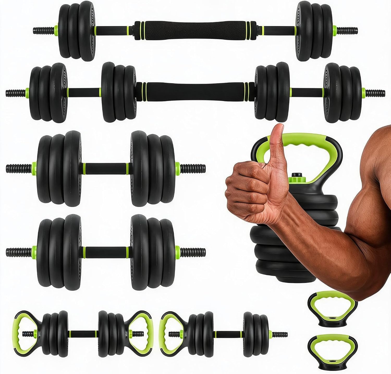 4 in 1調整可能なダンベルセット、44ポンドのフリーウェ - Home Gym Equipment Set のレビューと価格