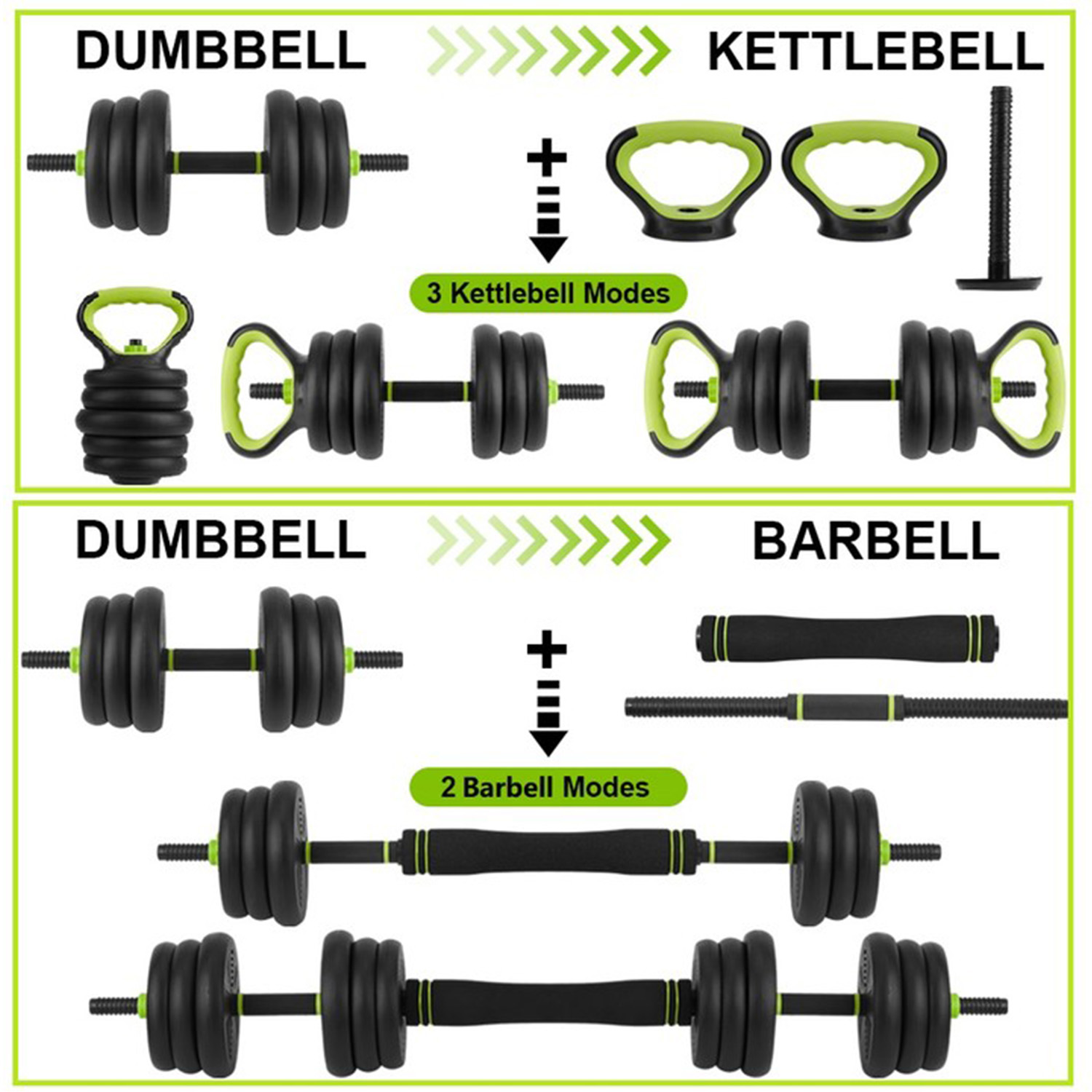 4 in 1調整可能なダンベルセット、44ポンドのフリーウェ - Home Gym Equipment Set のレビューと価格