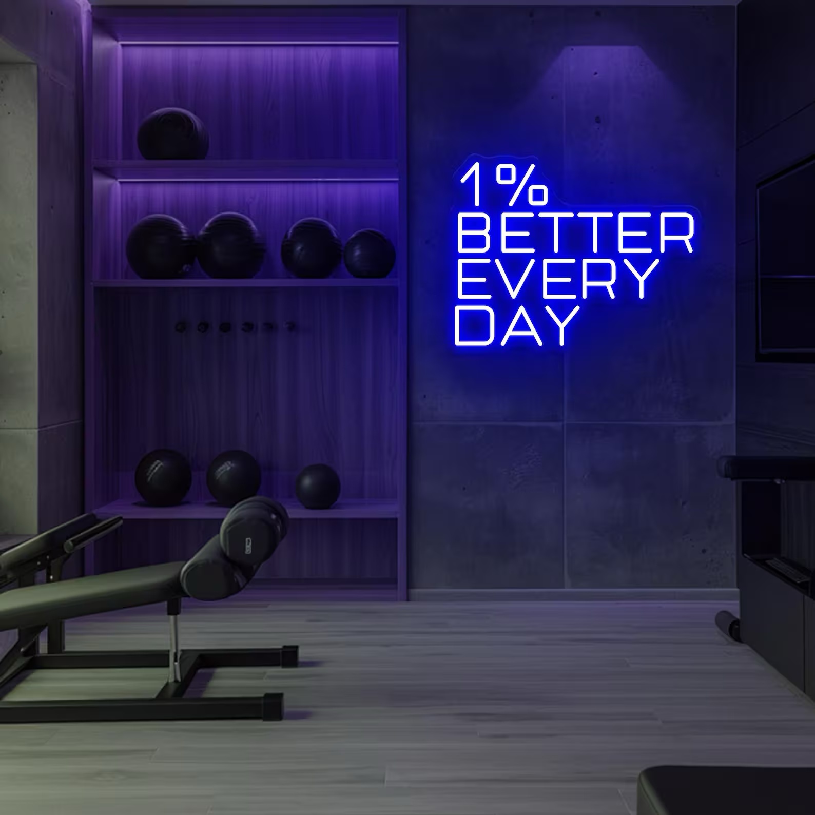 「毎日1%ずつ上達」ネオンサイン、ジム用LEDネオンライト、 - Home Gym Neon Sign のレビューと価格