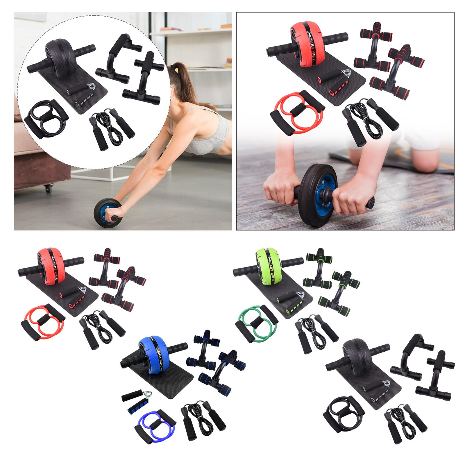 筋力トレーニングセット。膝当て付きの腹筋ローラーホイールと、 - Home Gym Equipment Set のレビューと価格