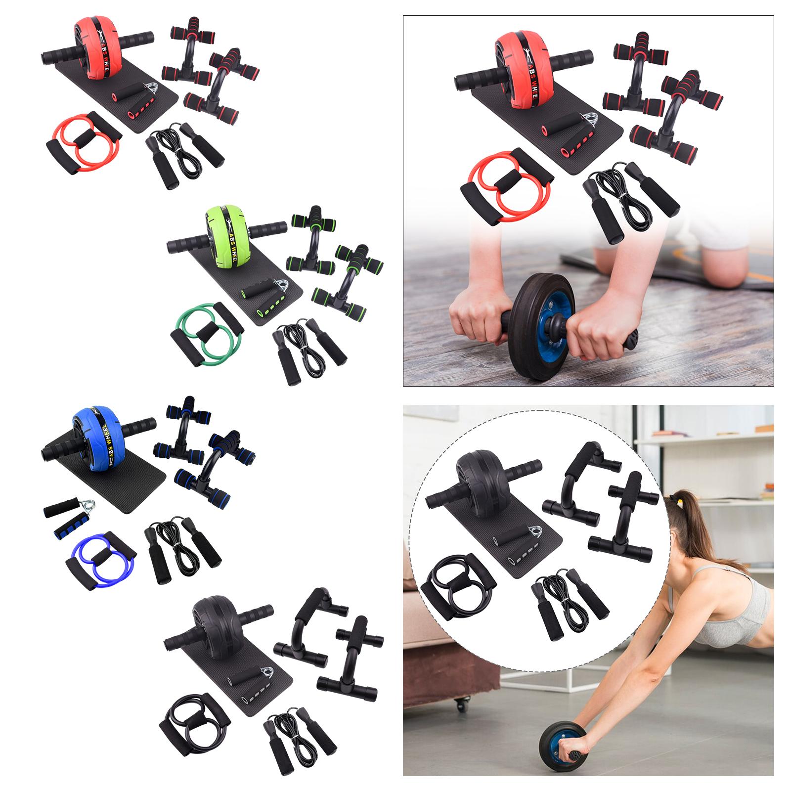 筋力トレーニングセット。膝当て付きの腹筋ローラーホイールと、 - Home Gym Equipment Set のレビューと価格