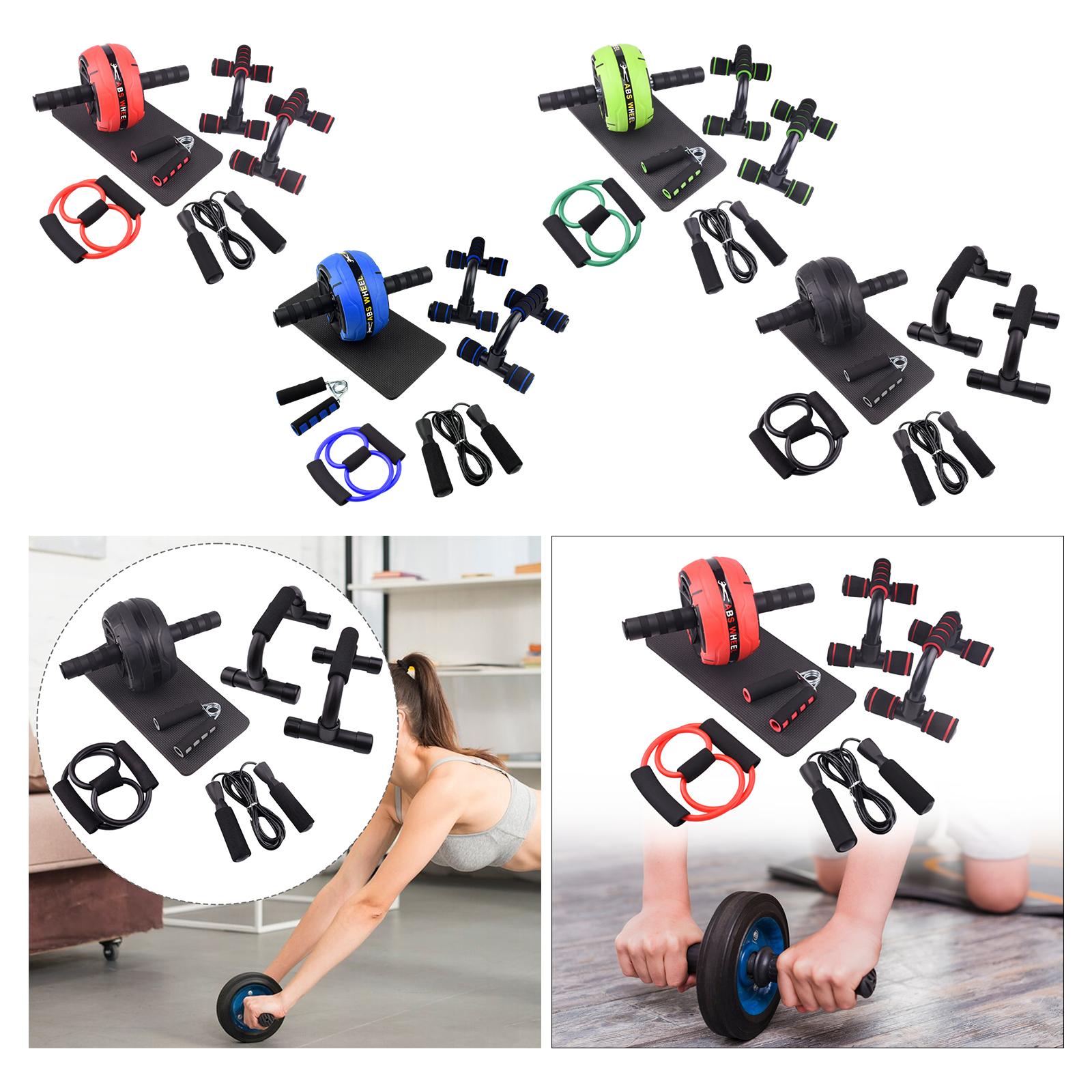 筋力トレーニングセット。膝当て付きの腹筋ローラーホイールと、 - Home Gym Equipment Set のレビューと価格