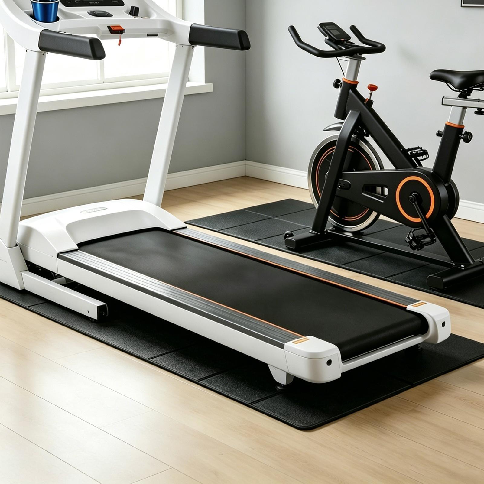トレッドミルマットの下に置く、頑丈な防水折りたたみ式トレッド - Home Gym Yoga のレビューと価格