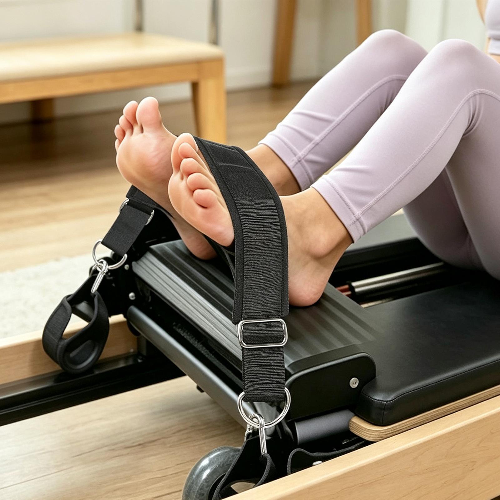 リフォーマーフットストラップ ダブルループ 厚手 滑り止め  - Home Gym Yoga のレビューと価格
